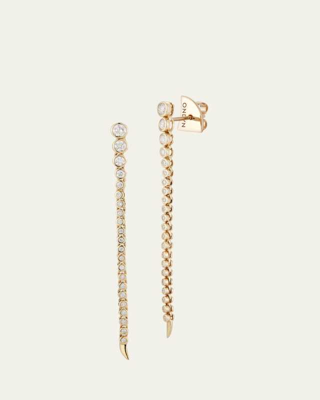 Long Continuum Earrings with Diamonds